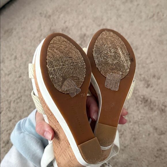 Calvin Klein Cream Wedge Sandals - Picture 6 of 6